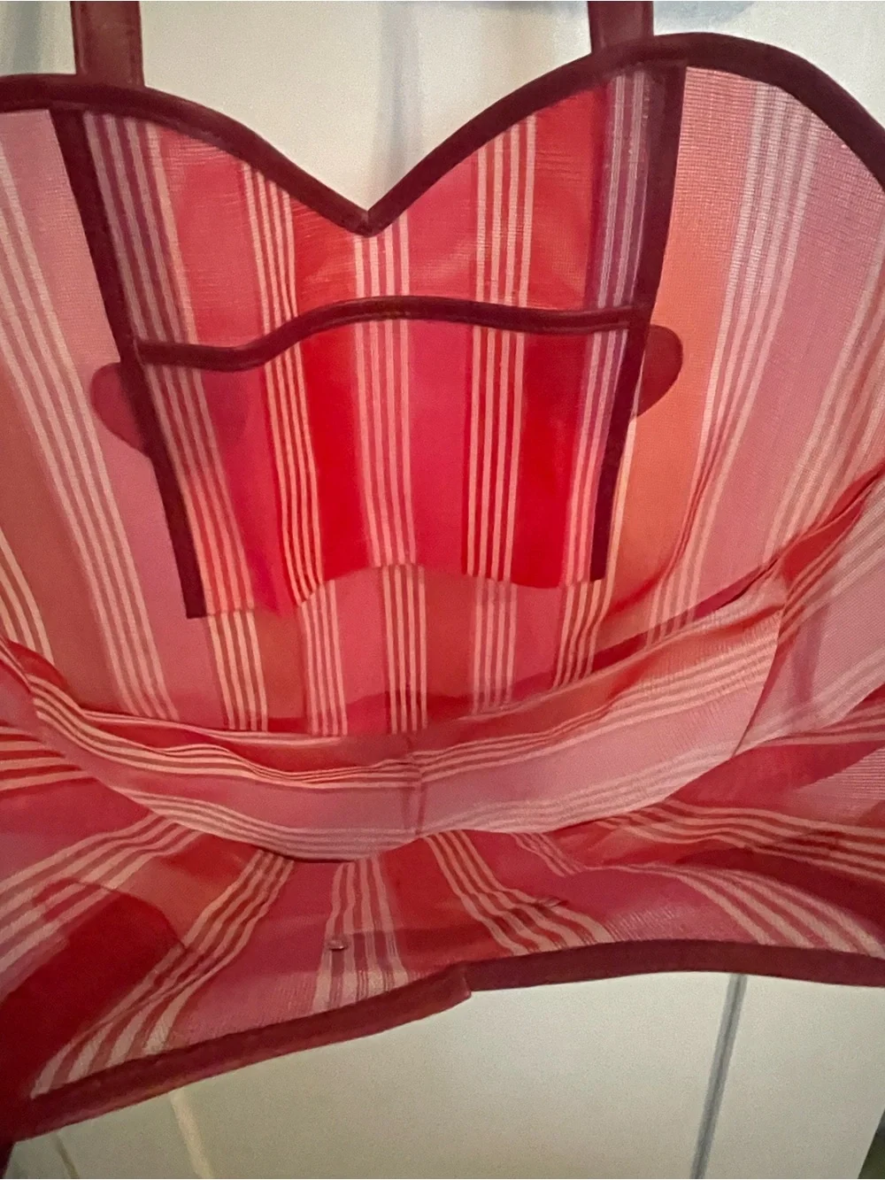 Amor Q Mata Marchantitas Red Striped Heart Mexican Mercado Tote Bag